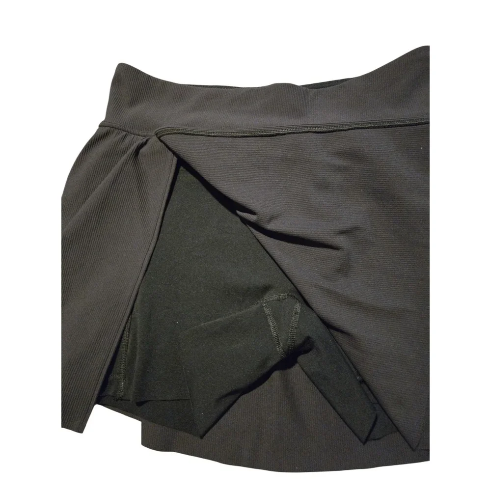 Spanx‎ Contour Rib Front Slit Skort 1X Black Skort EUC Black Athletic
